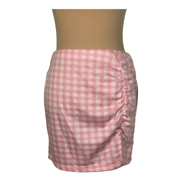 Altar'd‎ State Pink Gingham Skirt NEW - Picture 2 of 8